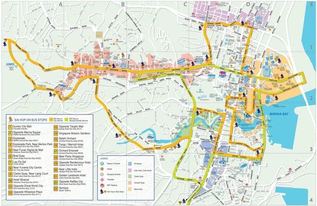 Mappa del centro di Singapore