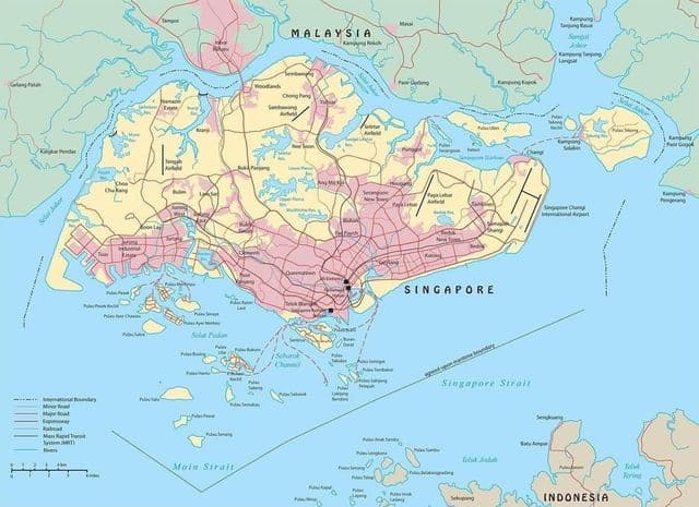 Mappa della città di Singapore