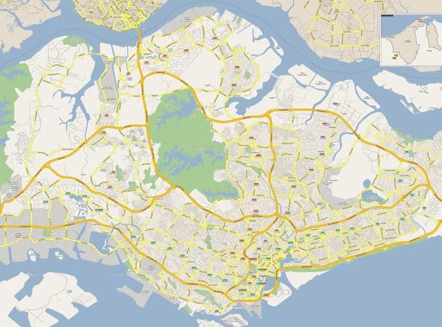 Mappa stradale di Singapore