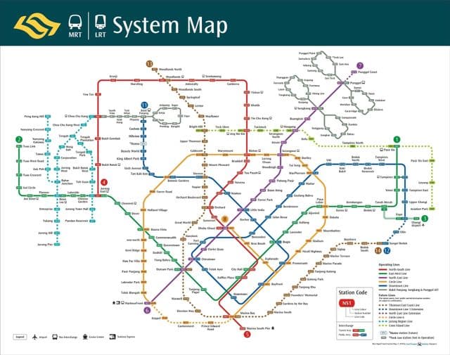 Mappa della stazione della metropolitana di Singapore