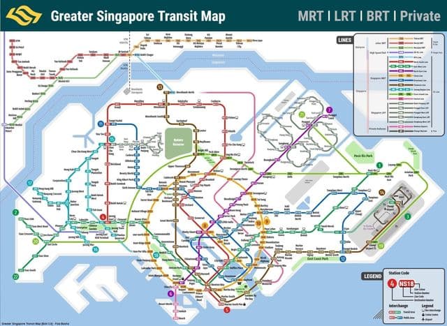 Mappa dei trasporti di Singapore