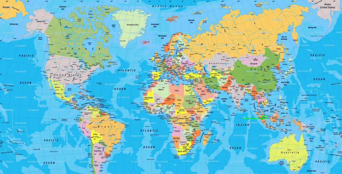 Posizione di Singapore sulla mappa del mondo