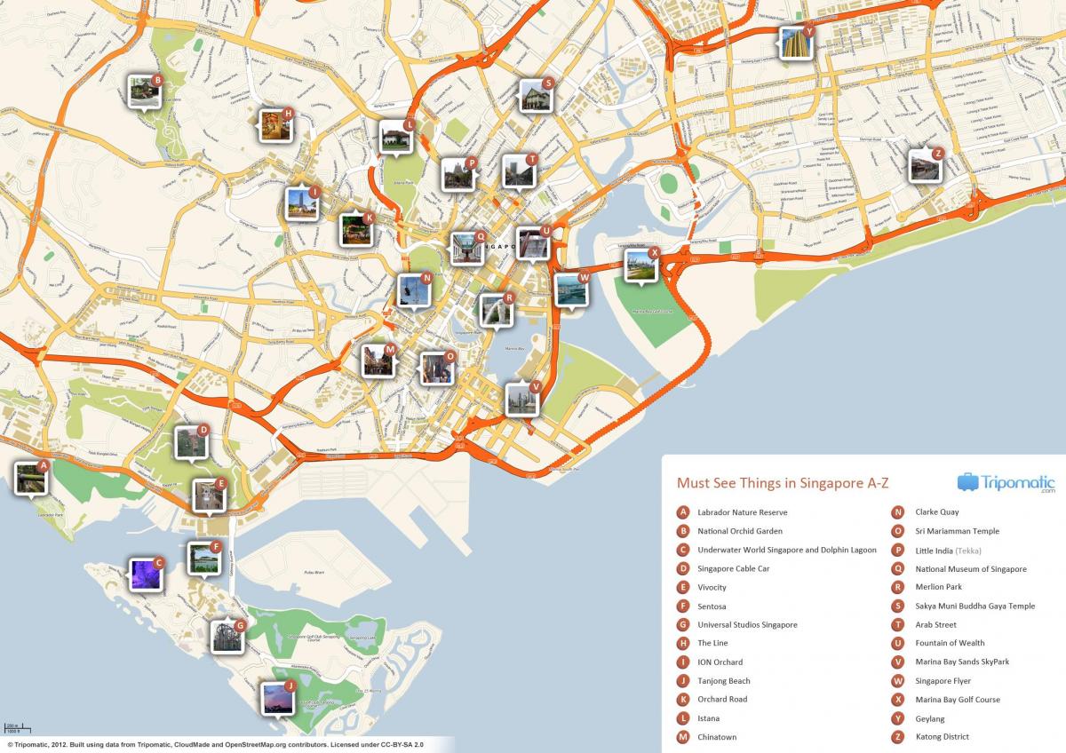 Mappa dei luoghi di Singapore