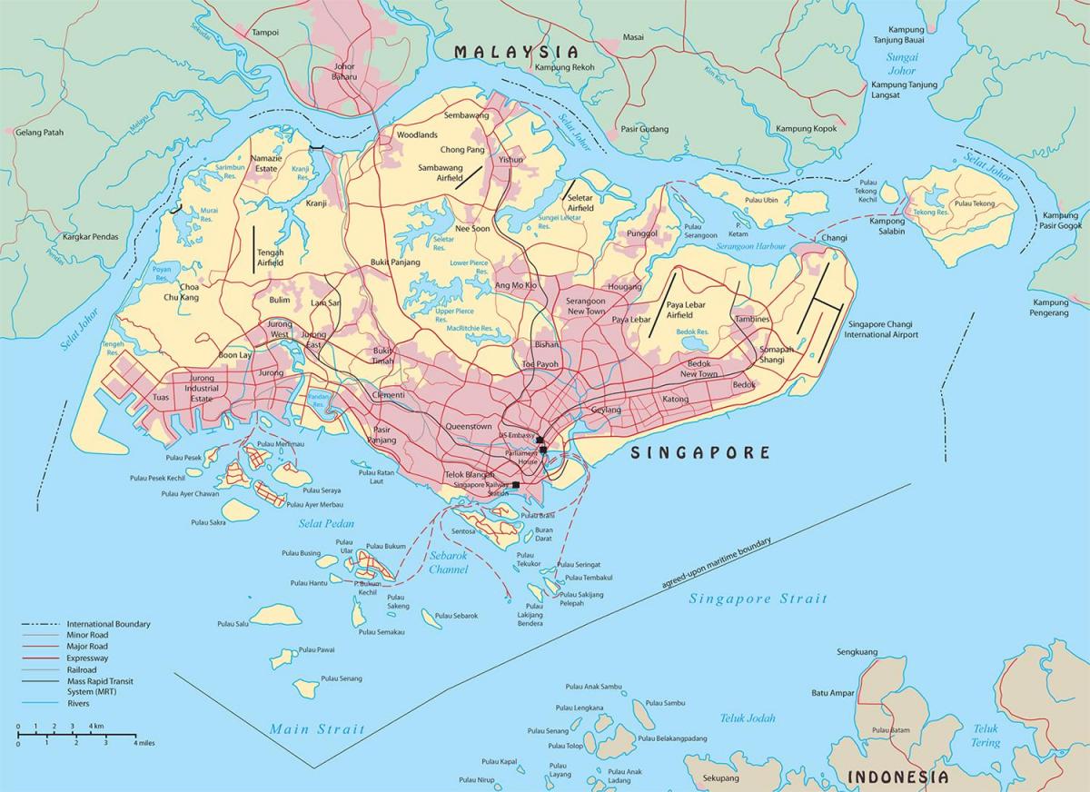 Mappa della città di Singapore