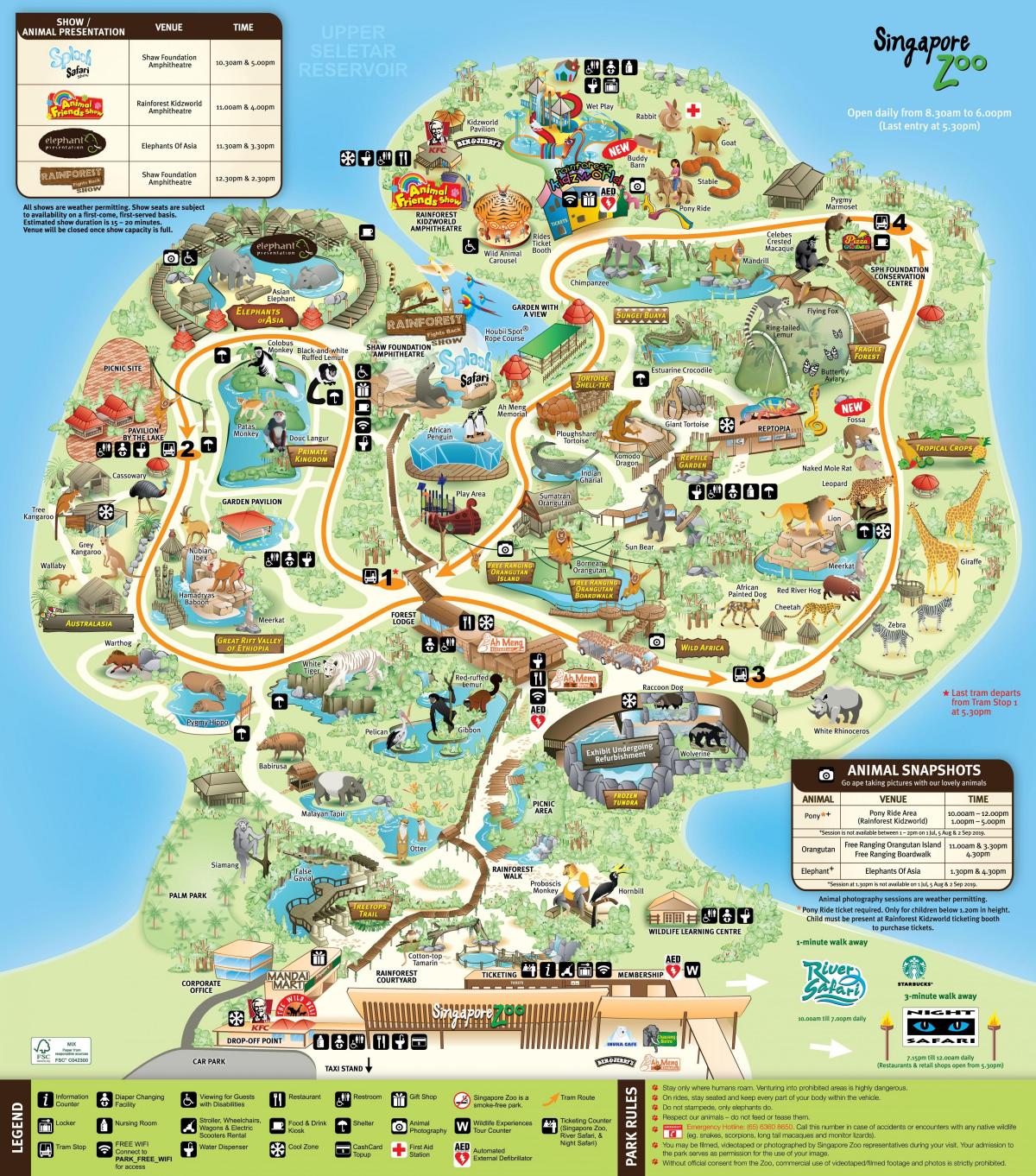 Mappa del parco zoologico di Singapore